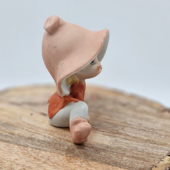 VTG 1980s HOMCO Elf PIXIE Fairy Shelf Sitter Figurine Orange Big Eyes Porcelain - Picture 5 of 7